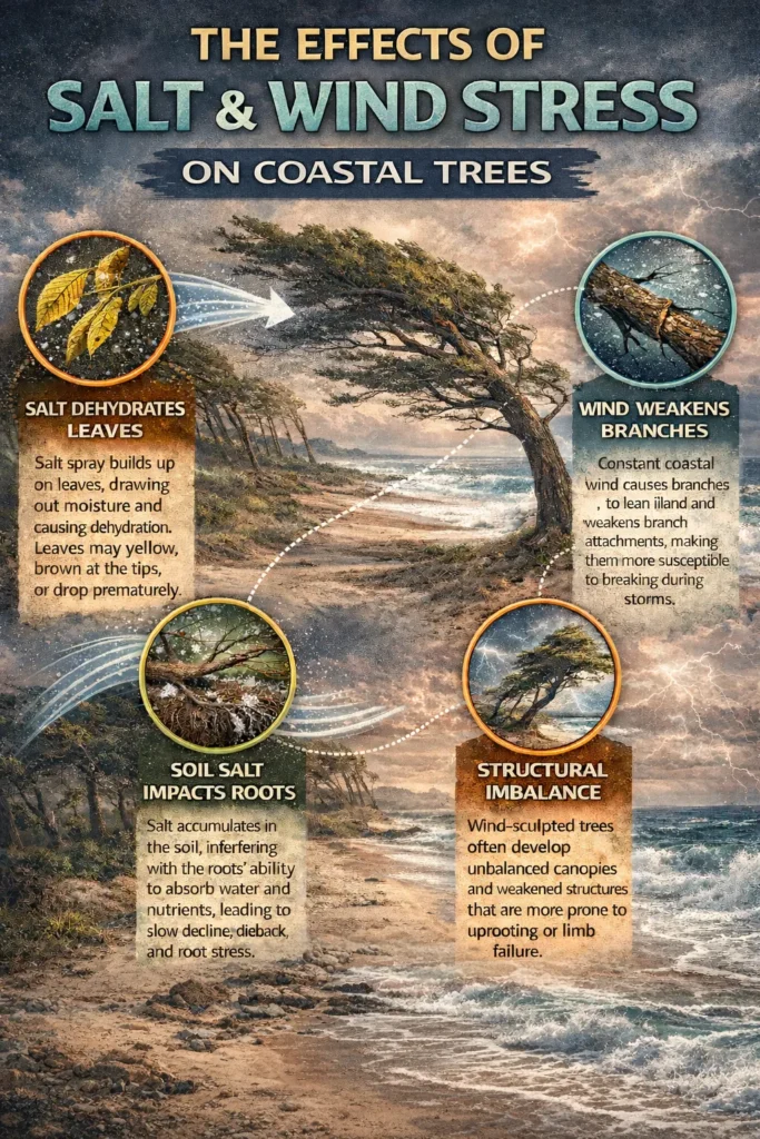 Effects of Salt and Wind Stress on Trees - Infographic