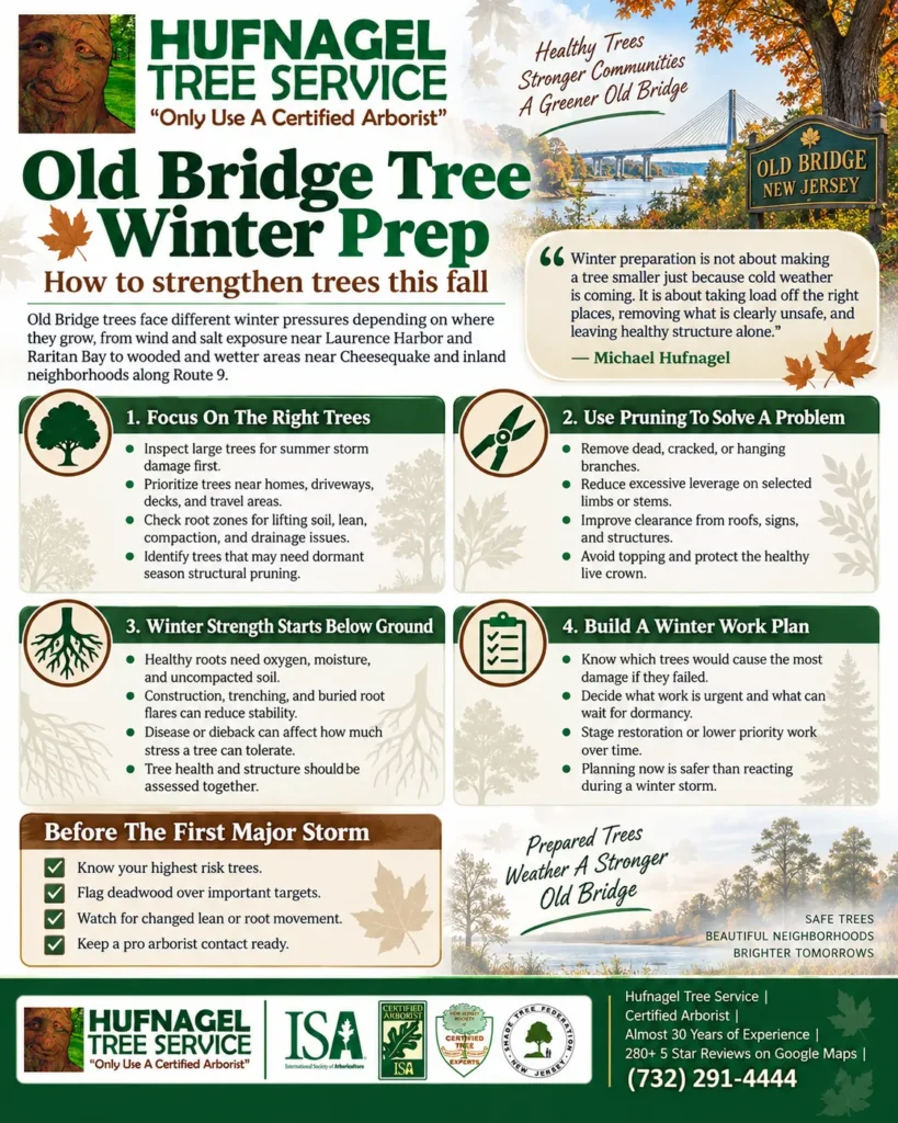 Old Bridge Winter Tree Prep