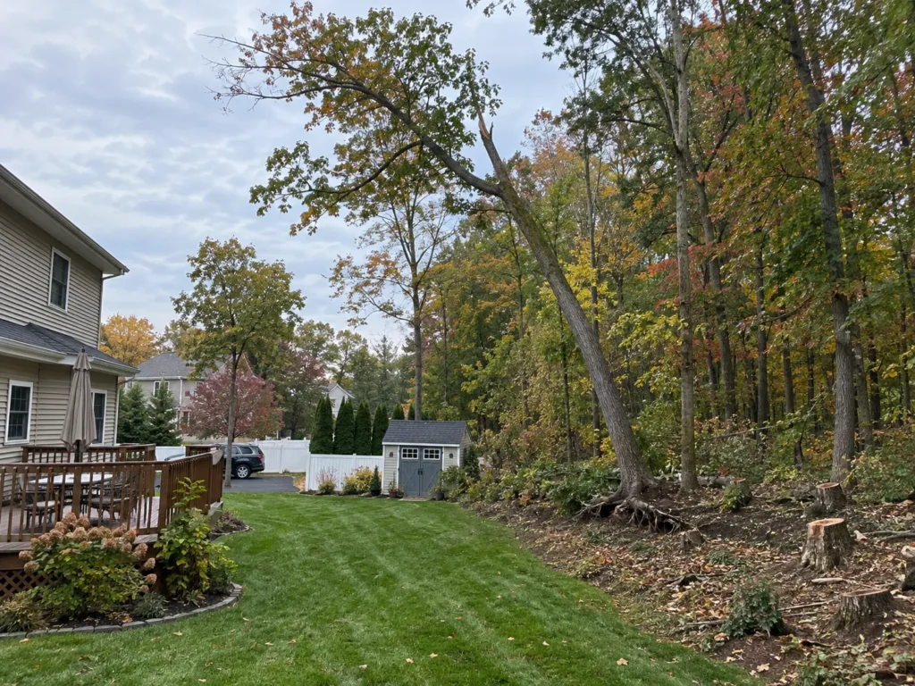 Trees On Side of House