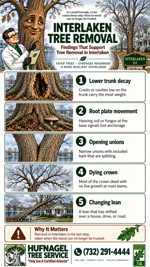 Tree removal in Interlaken: five findings that decide whether a tree comes down infographic