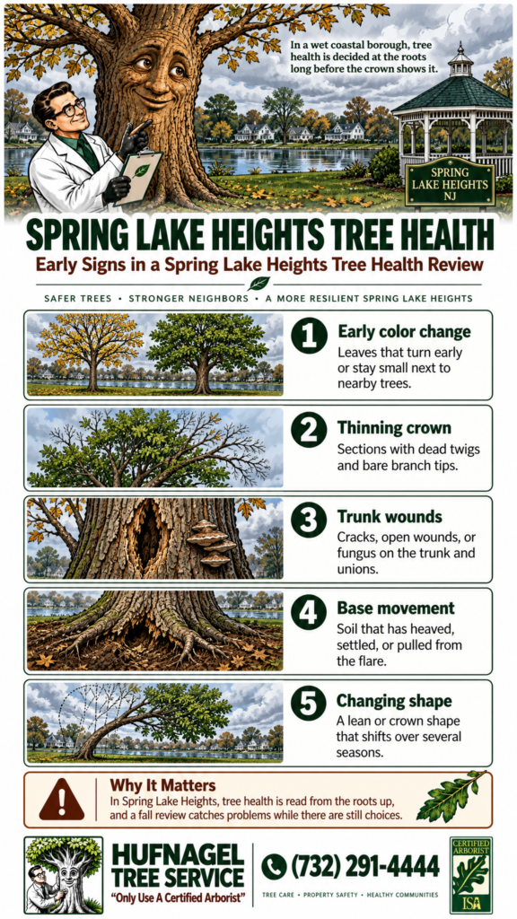 Spring Lake Heights tree health: five early signs that call for a closer look infographic