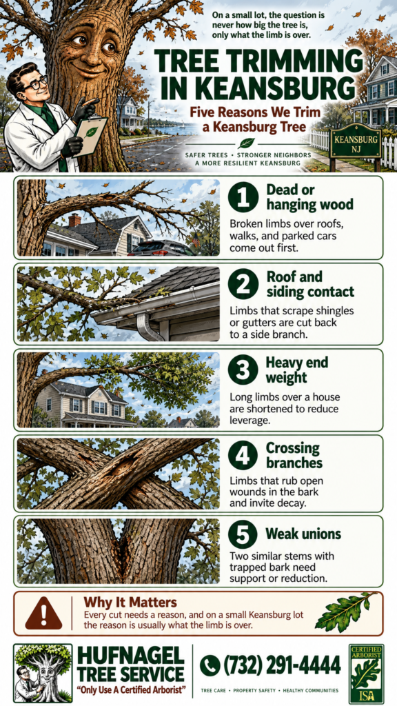 Tree trimming in Keansburg: five reasons we trim a tree infographic