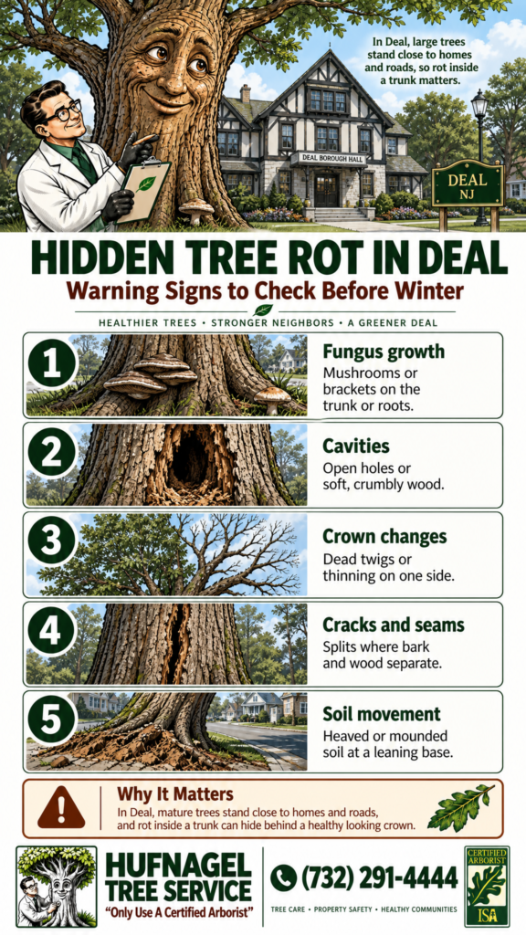 Hidden tree rot in Deal: five warning signs to check before winter infographic